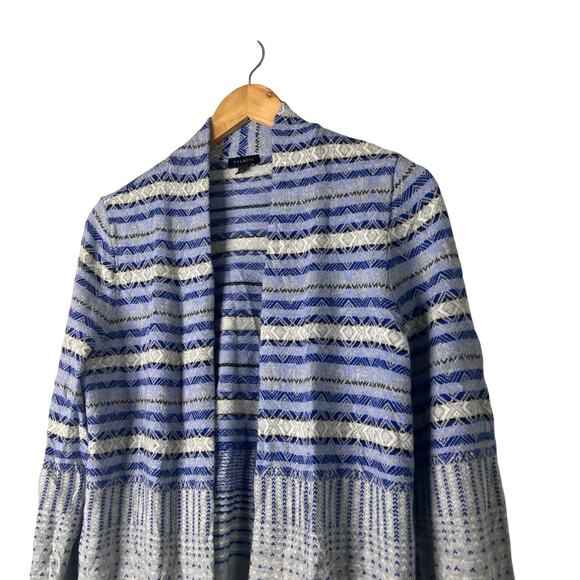 TALBOTS Women's Cardigan Sweater Wool Blend Blue Grey M - Picture 2 of 5